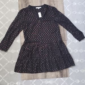LOFT, dress, black with polka dot, NWT